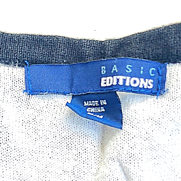 Basic Editions Black & White Polka Dot Clowncore Pullover Sweater - Picture 3 of 3